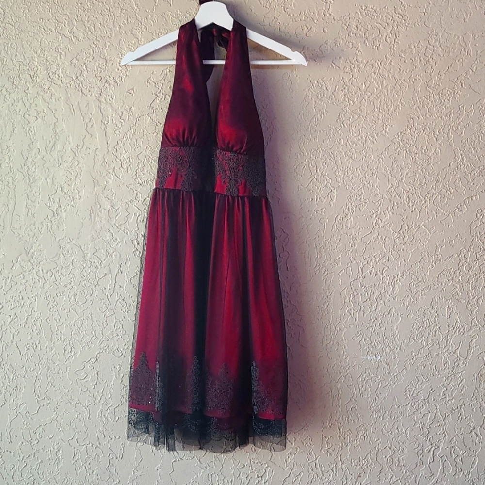 Adrianna Papell Beaded Halter Dress-2P